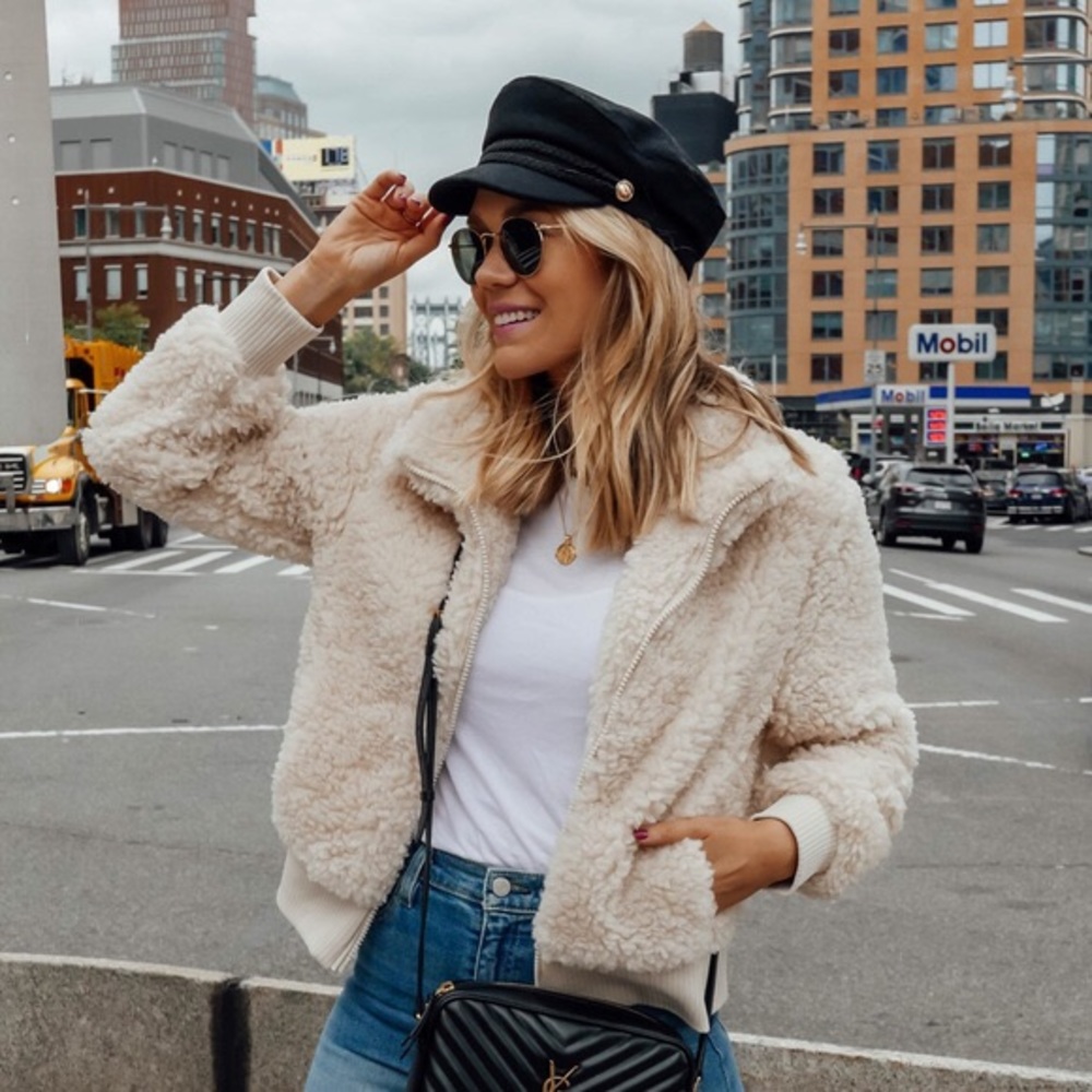 Plush Zara Teddy Bomber Jacket